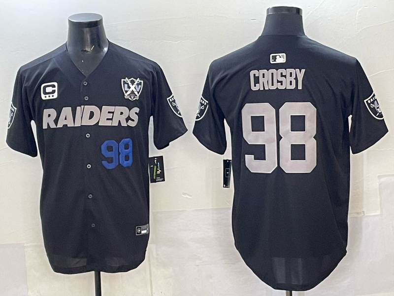 Men Oakland Raiders #98 Crosby black Nike 2025 Limited NFL Jersey 004